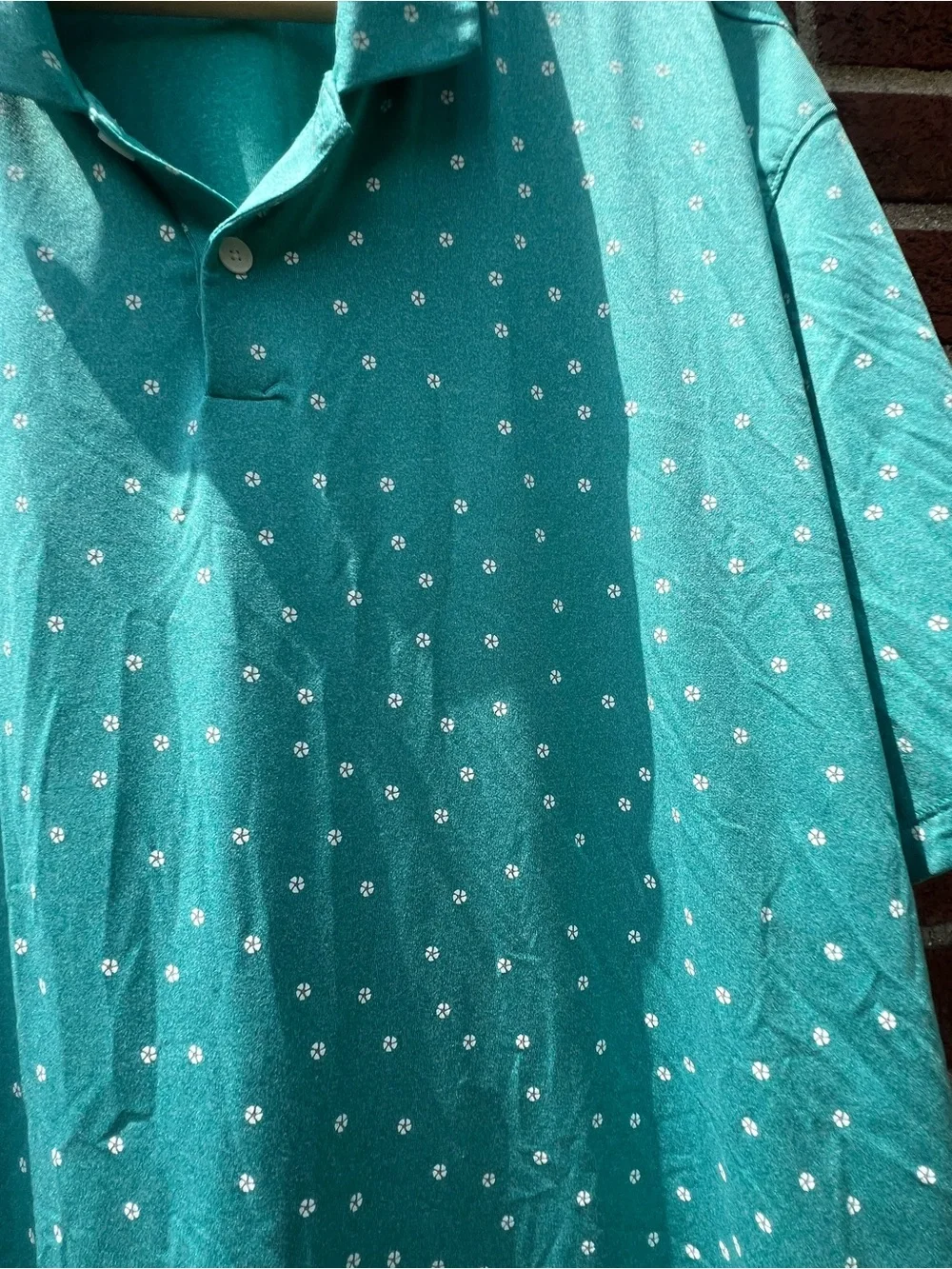 Nike Standard Fit Golf Polo Shirt Mens XXL 2XL Green Mini Floral Print Dri-Fit